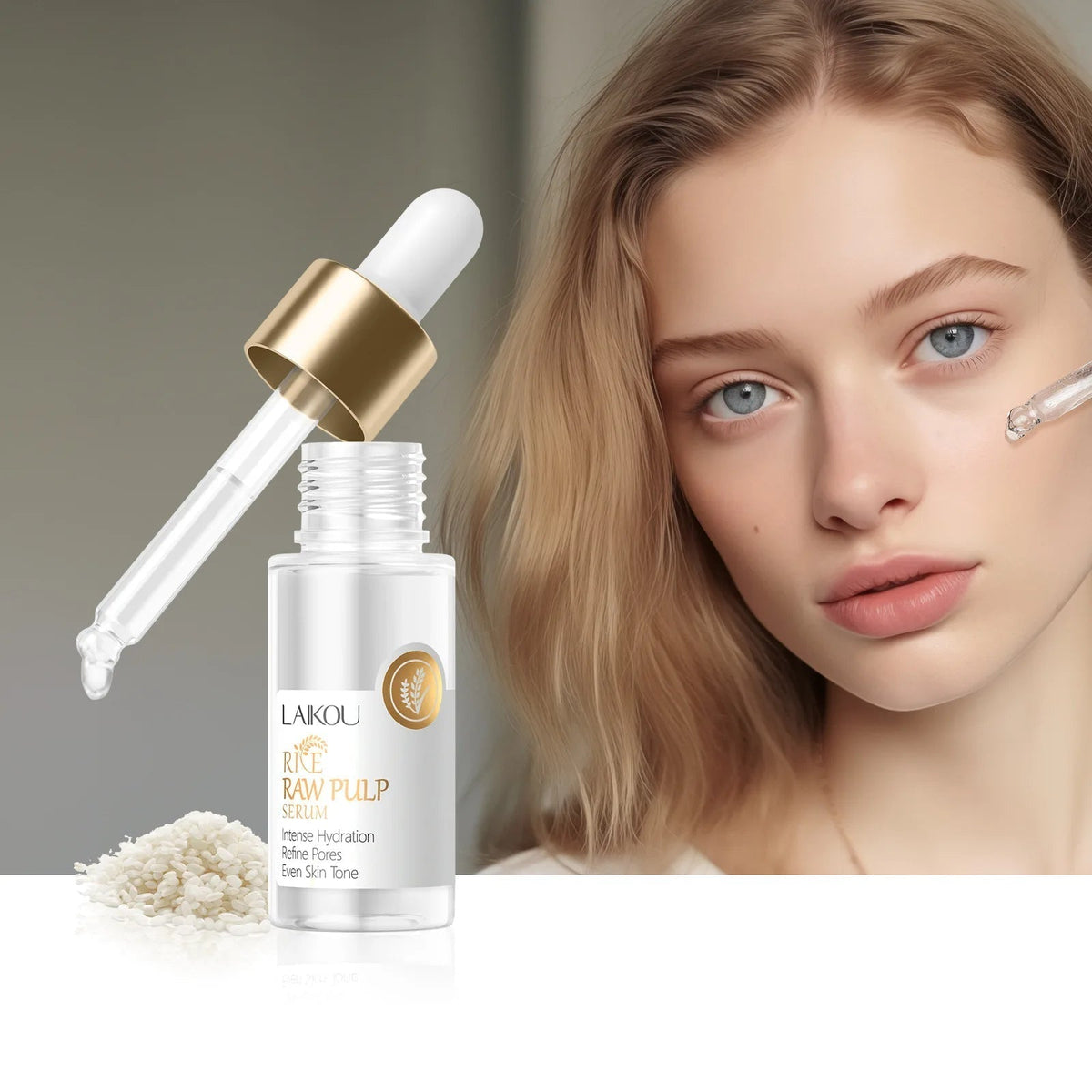 White rice hydrating essence bottle