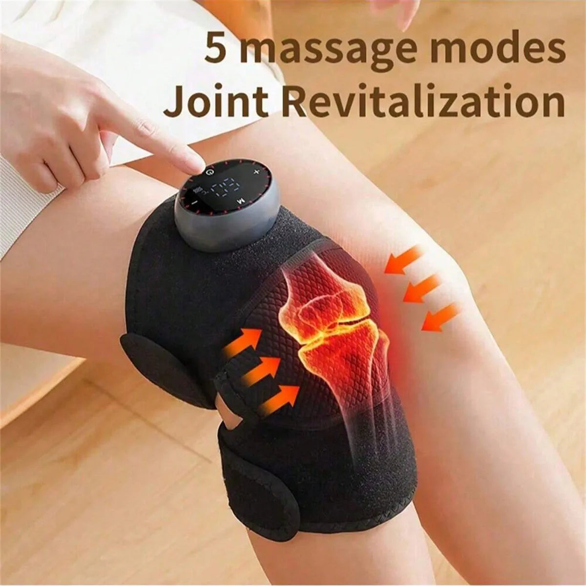 Heated knee massager with five massage modes