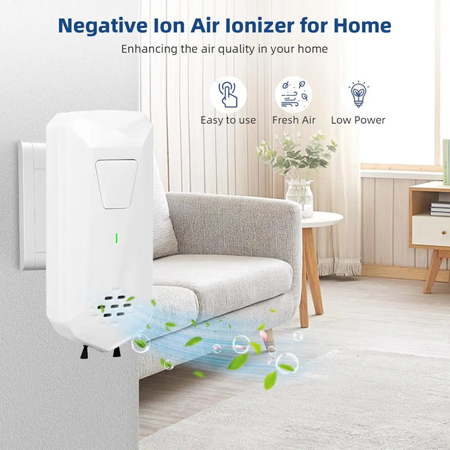 Compact negative ion air ionizer